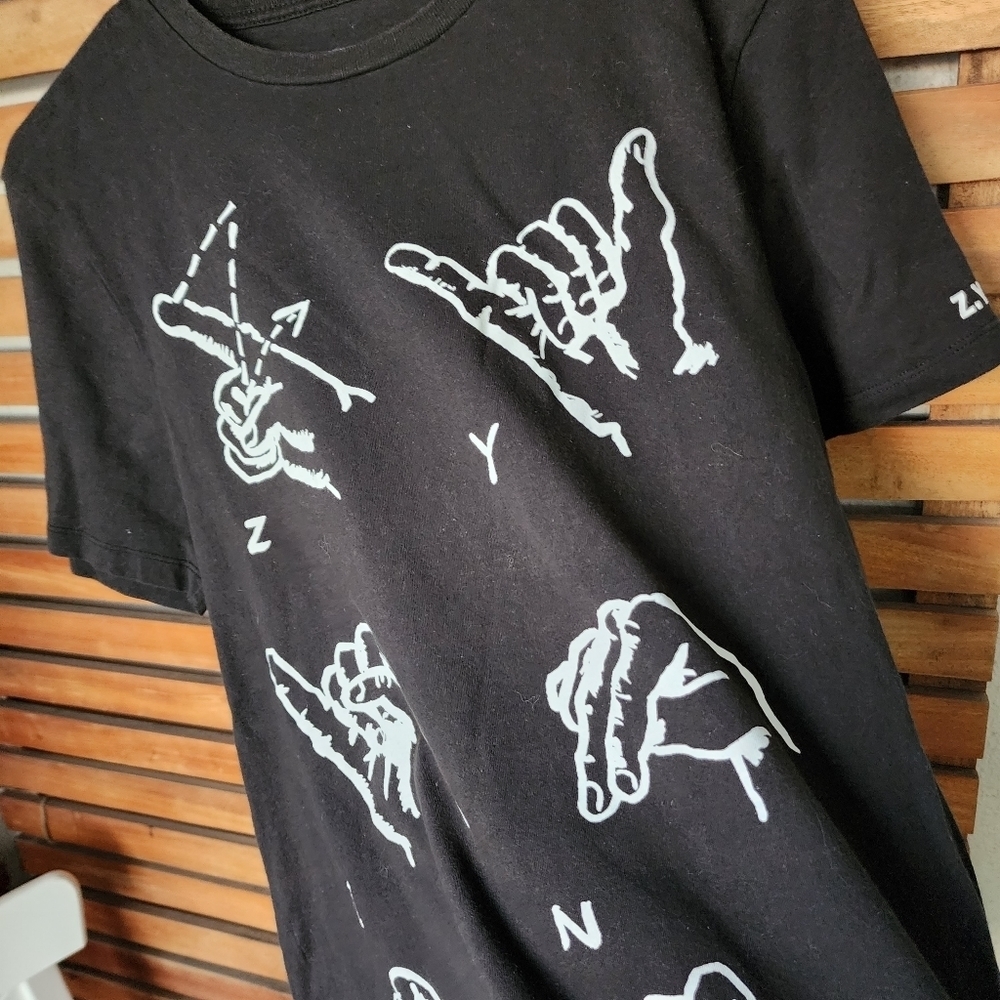 ZOO YORK INSTITUTE top t-shirt Size M short sleeve black - Picture 5 of 7